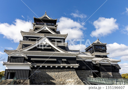 The Famous and beautiful landscape vintage building of Kumamoto Castle in Northern Kyushu, Japan. The Famous and beautiful landscape vintage building of Kumamoto Castle in Northern Kyushu, Japan. 135196607