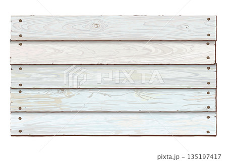 Blank signboard isolated made from old wood panels turquoise blue painted fade condition and held together with brass rivets graphic illustrated. Nameplate wooden texture pattern tropical style. 135197417