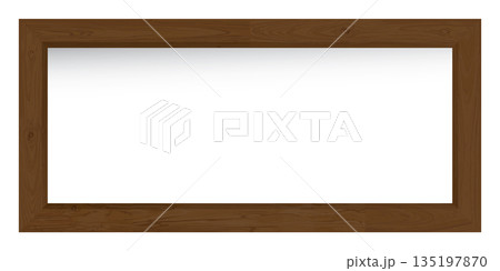 Blank dark wooden graphic rectangle frame isolated template vector illustration 135197870