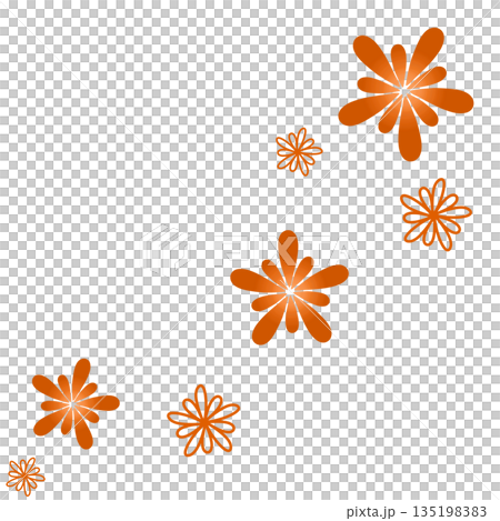 オレンジ色の個性的な花の背景素材 135198383