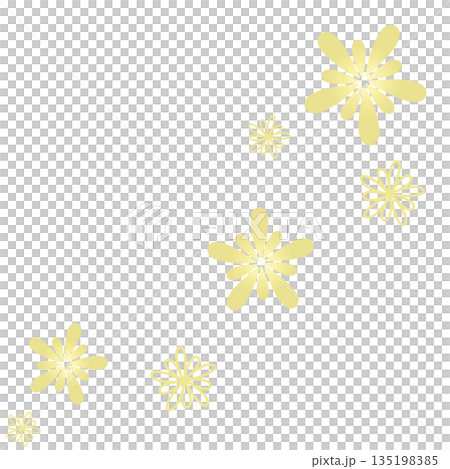 薄い黄色の個性的な花の背景素材 135198385