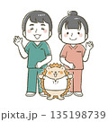 鍼灸院イラスト（3ショット） 135198739