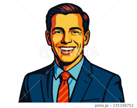 Smiling male sales manager in suit raster 135198752