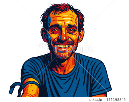 hardened drug addict man vector illustration hardened drug addict man vector illustration 135198843