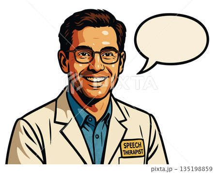 Speech Therapist Professional in Pop Art Style 135198859