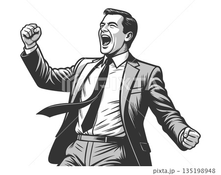 businessman celebrating career success raster 135198948