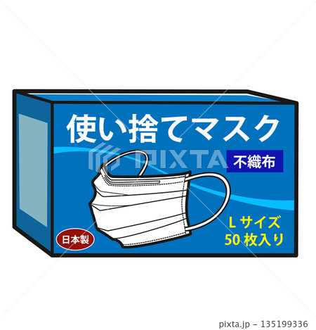 使い捨てマスクLサイズ50枚入り・パッケージ 135199336