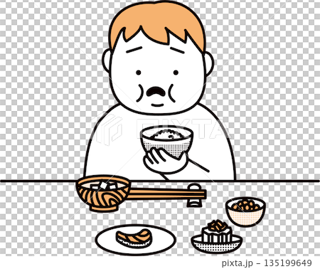 食事制限する男性 135199649