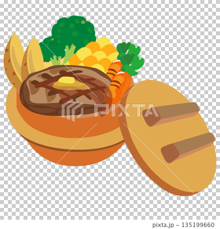 西式牛肉飯鍋插圖 135199660