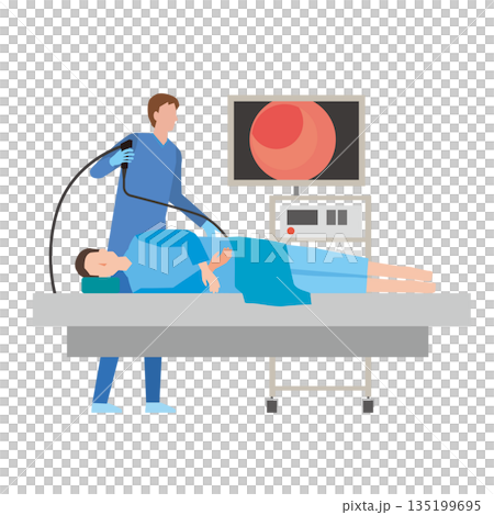 接受大腸鏡檢查的男性患者 接受大腸鏡檢查的男性患者 135199695