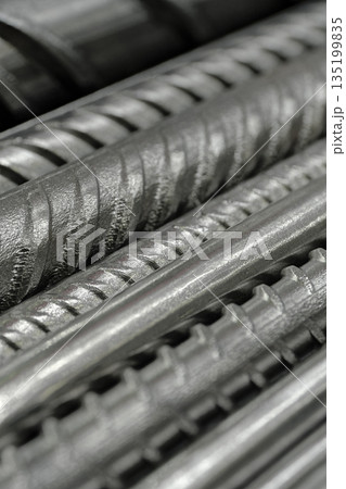 Group of assorted iron bars, concrete reinforcement 135199835
