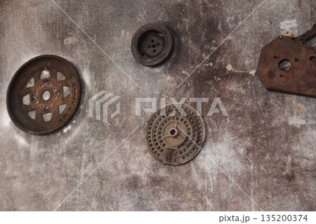 Antiques in Interior of old factory 135200374