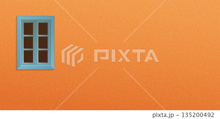 Wooden light blue window traditional style...のイラスト素材 [135200492] - PIXTA