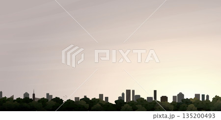 Cityscape with vanilla sky vector illustration have blank space. Cityscape with vanilla sky vector illustration have blank space. 135200493