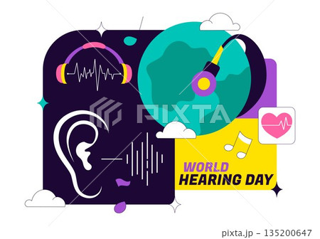 World Hearing Day Vector Illustration On March 3rd Promoting Deafness Prevention Awareness And Ear Health Treatment In Flat Background 135200647