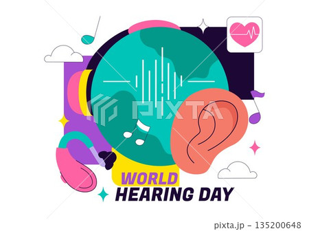 World Hearing Day Vector Illustration On March 3rd Promoting Deafness Prevention Awareness And Ear Health Treatment In Flat Background 135200648