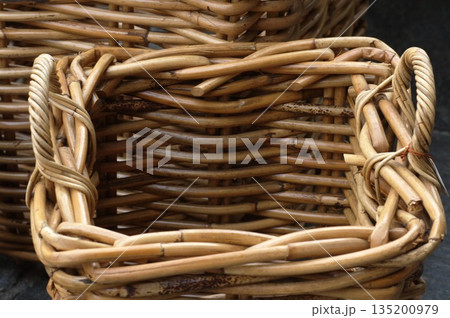 Bamboo wooden Baskets at rural area 135200979