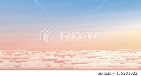Cloudscape with dramatic sky background vector illustration. Sunset sky concept. 135201022