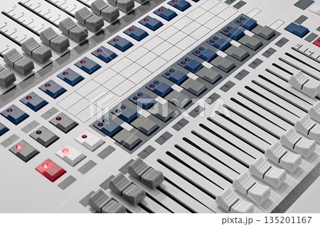Sound engineer's console, music studio equipment 135201167