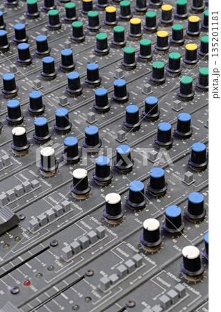 Very old vintage Soviet sound engineer's console, music studio equipment 135201181