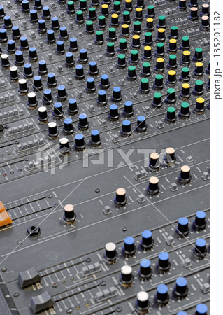 Very old vintage Soviet sound engineer's console, music studio equipment 135201182