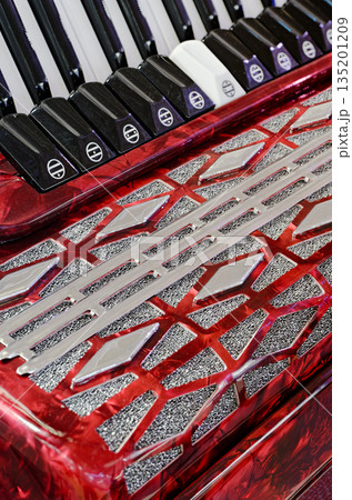 Accordion, bellows-driven musical instrument 135201209