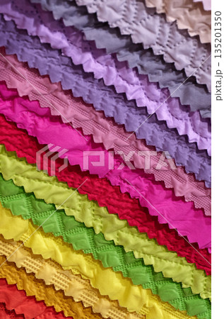 Samples of multi-coloured fabrics Samples of multi-coloured fabrics 135201350