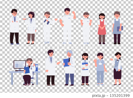 Medical staff illustration set 135201399