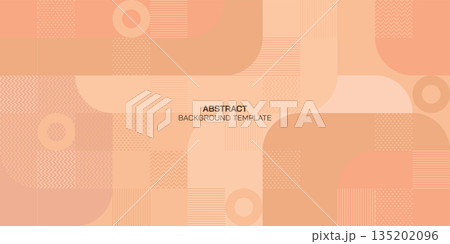 Abstract peach tone geometric mosaic pattern decorative ornament background vector illustration. 135202096