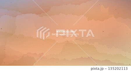 Wood free uncoated paper rough texture pattern peach tone background with watercolor stained vector illustration. Blank used bond paper peach background. 135202113