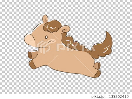 Cute running horse 135202419
