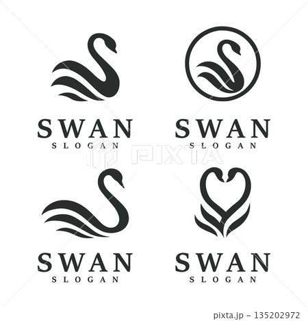 Swan logo simple and elegant vector symbol 135202972