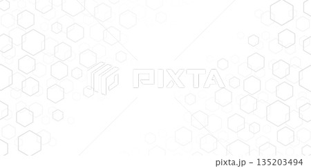 Technological white background. Abstract background of hexagons. Vector illustration. 135203494