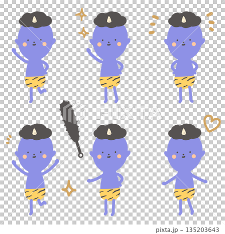 Standing portraits of Aooni in various poses Standing portraits of Aooni in various poses 135203643
