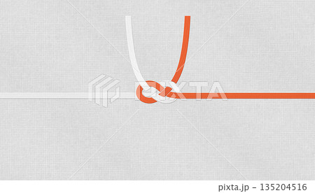 和モダンなおしゃれな和紙と赤白水引、慶事・御祝用の「あわじ結び」 135204516