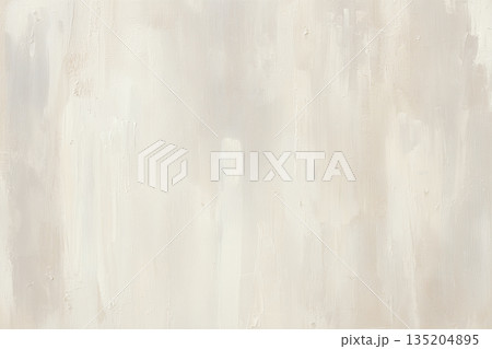 ニュートラルベージュの抽象ペイント｜柔らかブラシテクスチャ背景 135204895