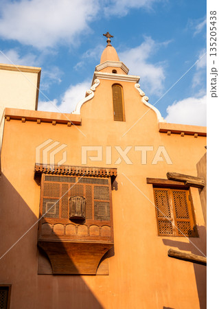 The exterior of the St.Mary Church - Kasreyet El-Rehan. Saint Virgin Mary's Coptic Orthodox Church in the coptic Cairo, Egypt The exterior of the St.Mary Church - Kasreyet El-Rehan. Saint Virgin Mary's Coptic Orthodox Church in the coptic Cairo, Egypt 135205438