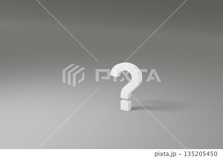 灰色の背景に白色のクエスチョンマーク 灰色の背景に白色のクエスチョンマーク 135205450