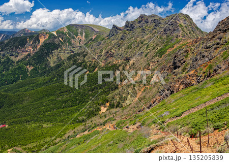 文三郎道分岐から見る八ヶ岳連峰・横岳と硫黄岳・天狗岳 文三郎道分岐から見る八ヶ岳連峰・横岳と硫黄岳・天狗岳 135205839
