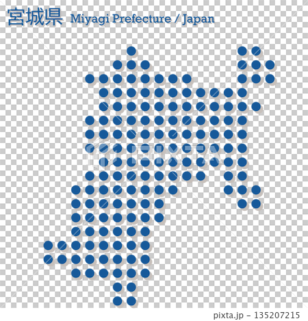 日本向量插圖地圖：宮城縣地圖 135207215