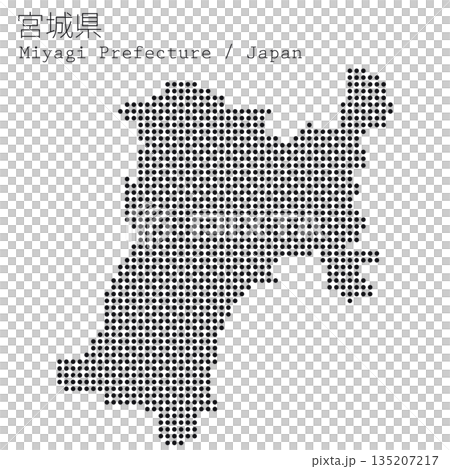 日本向量插圖地圖：宮城縣地圖 135207217