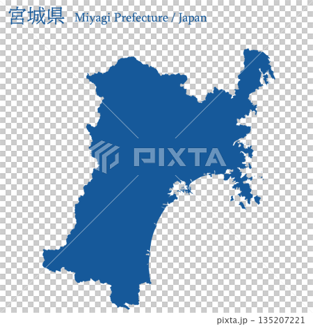 Vector illustration map of Japan: Miyagi prefecture map Vector illustration map of Japan: Miyagi prefecture map 135207221