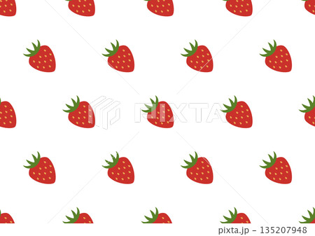 ななめ配置のいちご シンプルなシームレスパターン 135207948
