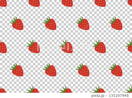 ななめ配置のいちご シンプルなシームレスパターン 135207948