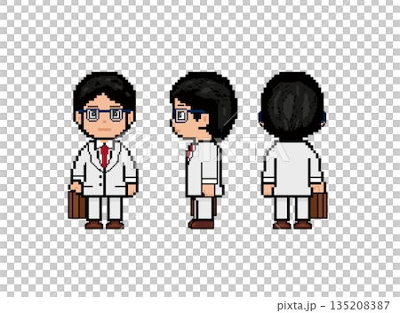 Blue glasses working man_white suit 135208387