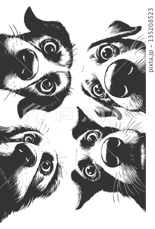 Curious Dogs Peeking from Above vector 135208523
