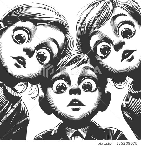Curious Kids Looking Down from Above vector Curious Kids Looking Down from Above vector 135208679