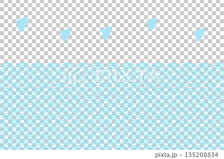 波千鳥の背景イラスト 和柄 水色 波千鳥の背景イラスト 和柄 水色 135208834