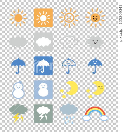 Weather icon illustration set 135209345