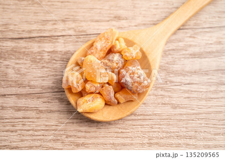 Frankincense or olibanum aromatic resin used in incense and perfumes. 135209565